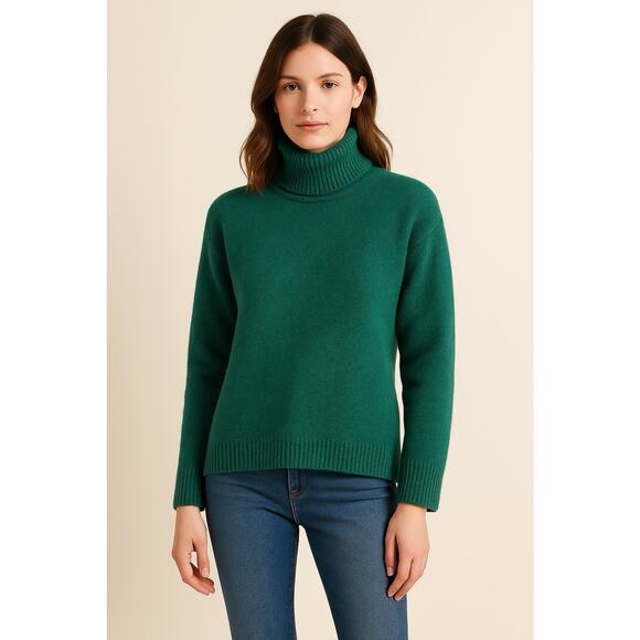J. Crew Sweaters - J.Crew Supersoft Yarn Turtleneck Sweater Women‎ S Green Wool Alpaca Blend Cozy